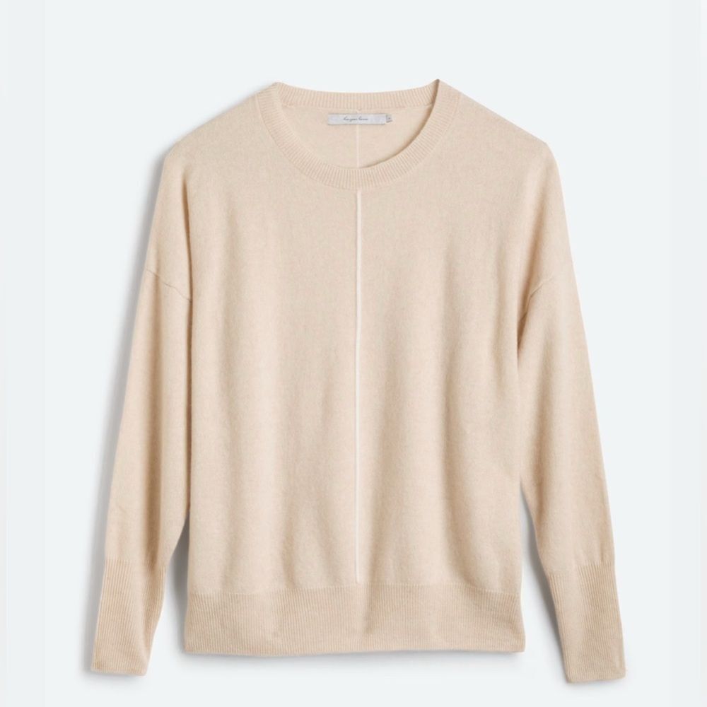 NWT SZ XL 100% Cashmere HARPER LANE Trudie Piping Detail Pullover STITCH FIX